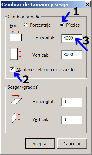 Figura 3: Cambiar tamaño (dimensiones) de una imagen