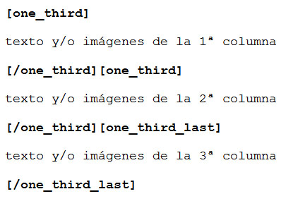 Figura 2: Estructura para tres columnas iguales